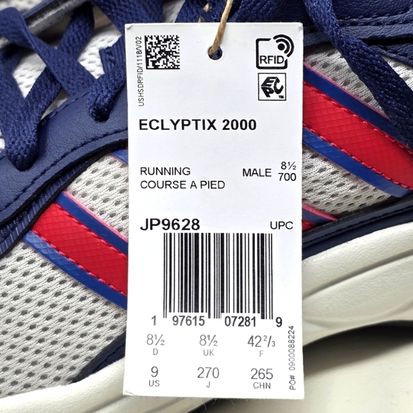 Adidas Men\'s Eclyptix 2000 Sneakers Shoes Blue Red White JP9628 Size 9 New main image 7